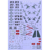   Decal for Modern US NAVY F/A-18E Super Hornet VFA-81 “Sunliners”