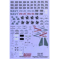 Authentic Decal  4838 Modern US NAVY F/A-18F Super Hornet VFA-211 “Fighting Checkmates”