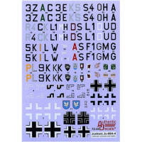 Decal 1/72 for Junkers Ju-88A-4 Unknown schemes and markings