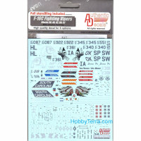 Decal 1/72 for F-16С Fighting Vipers with mission marking (Blks. 30, 40, 42, 50, 52)