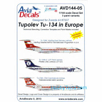 Decal 1/144 for Tu-134A/A-3 in Europe, Part 5