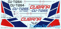 Decal 1/144 for Tu-154M Cubana