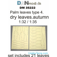 Palm leaves, yellow (dry leaves. autumn) in 1:32-1:35 scales: type #4