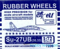 Rubber wheels 1/72 for Su-27UB