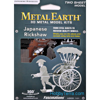 3D metal puzzle. Rickshaw