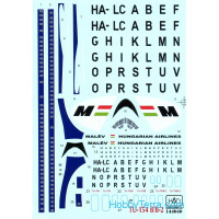 Decal 1/144 for Tu-154 B/B-2 Malev Airlines