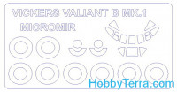 Mask 1/144 for Vickers Valiant Mk.1B and wheels masks, for Micro-mir kit