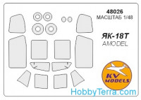 Mask 1/48 for Yak-18T and wheels masks, for Amodel kit