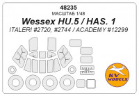 Mask 1/48 for Wessex HU.5/HAS. 1 + wheels masks (Italeri, ACADEMY)