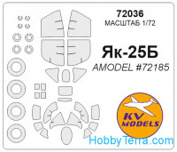 Mask 1/72 for Yak-25B and wheels masks, for Amodel kit