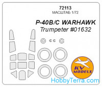 Mask 1/72 for P-40 B/C Warhawk and wheels masks, for Trumpeter kit