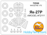 Mask 1/72 for Yak-27R and wheels masks, for Amodel kit