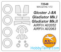 Mask 1/72 for Gloster Gladiator and wheels masks, for Airfix kit