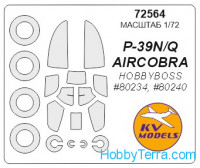 Mask 1/72 for P-39Q and wheels masks, for Hobby Boss kit