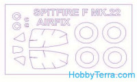 Mask 1/72 for Supermarine Spitfire Mk.22 and wheels masks, for Airfix kit