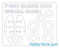 Mask 1/72 for F-86H Sabre Hog and wheels masks, for Special Hobby kit