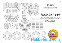 Mask 1/72 for He-111 (all modifications) and wheels masks, for Roden kit