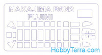 Mask 1/72 for Nakajima B-6N2 late type / Tenzan / Jill type 11 and 12, for Fujimi kit