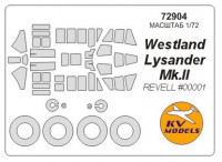 Mask 1/72 for Westland Lysander Mk.II + wheels, Revell kit