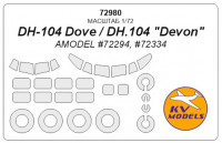 Mask 1/72 for DH-104 Dove/DH.104 "Devon"  + wheels, Amodel kits