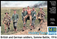 British and German soldiers, Somme Battle, 1916