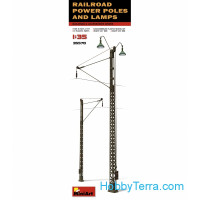 Railroad power poles and lamps