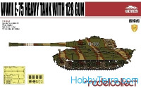 WWII E-75 German heavy tank with 128mm gun
