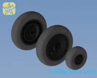 Wheels set 1/48 for Fw 190 A/F/G, late disk with Continental late (smooth) main tire