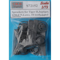 Sprockets 1/72 for Tiger II, Jagtiger, E50, E75, Lowe, 18 cogs, type 1 (8 per set)