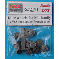 Idler wheels for M4 family, VVSS four spoke French type (12 per set)