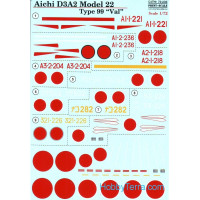 Decal 1/72 for Aichi D3A2 model 22