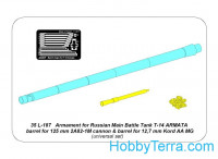 Aber  35-L187 Armament for Russian T-14 Armata barrel for 125 mm 2A82-1M cannon & barrel for 12,7mm Kord AA MG