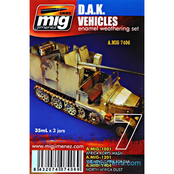 Ammo de Mig-D.A.K Vehicules enamel weathering set # MIG-7406 
