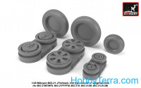 Wheels set 1/48 Mikoyan MiG-21 Fishbed w/weighted tires, mid