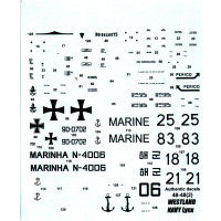 Authentic Decal  4848 Westland Lynx NAVY, pt. I: Brasil, Portugal, Germany S. Korea