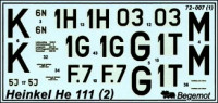 Begemot  72007 Decal 1/72 for Heinkel He-111, Part 1