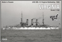 USS BB-13 Virginia Battleship, 1906