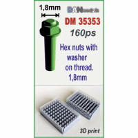 Hex nuts with washeron thread 1.8mm, 160 pcs