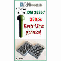 Rivets 1.8mm (spherical), 230 pcs