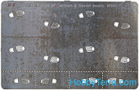 DAN models  35544 Photo-etched set 1/35 Stencil of footprints. 2 types of soles german&soviet boots, WWII