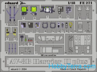 Photo-etched set 1/48 AV-8B Harrier II Plus color, for Hasegawa kit