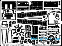 Photo-etched set 1/72 F2A-2 Buffalo, for Hasegawa kit