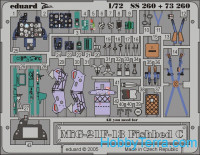 Photo-etched set 1/72 MiG-21F-13 Fishbed C, for Revell kit