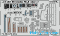 Photo-etched set 1/72 Blenheim Mk.I interior, for Airfix kit
