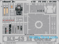 Photo-etched set 1/48 Ki-43 II Oscar Color, for Hasegawa kit