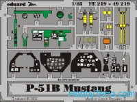 Photo-etched set 1/48 P-51B Mustang, for Tamiya kit