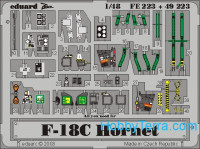 Photo-etched set 1/48 F-18C Hornet Color, for Hasegawa kit