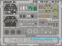 Photo-etched set 1/48 P-40E Kittyhawk Color, for MMTech/AMTech kit