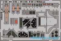 Photo-etched set 1/48 F4F-4 Wildcat, for Tamiya kit