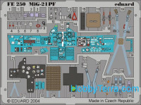 Photo-etched set 1/48 MiG-21PF, for Academy kit